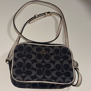Coach Signature Navy and Cream Crossbody Bag